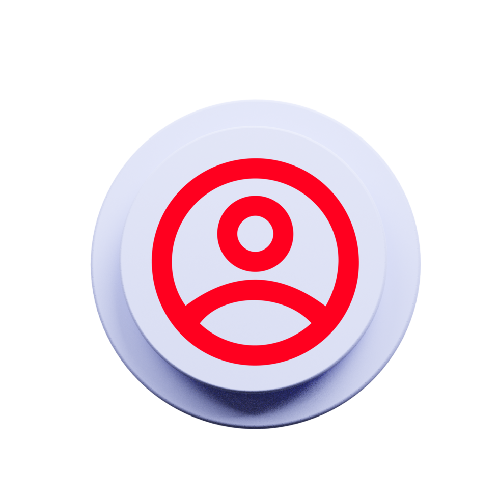 White button with red shape circle on it png