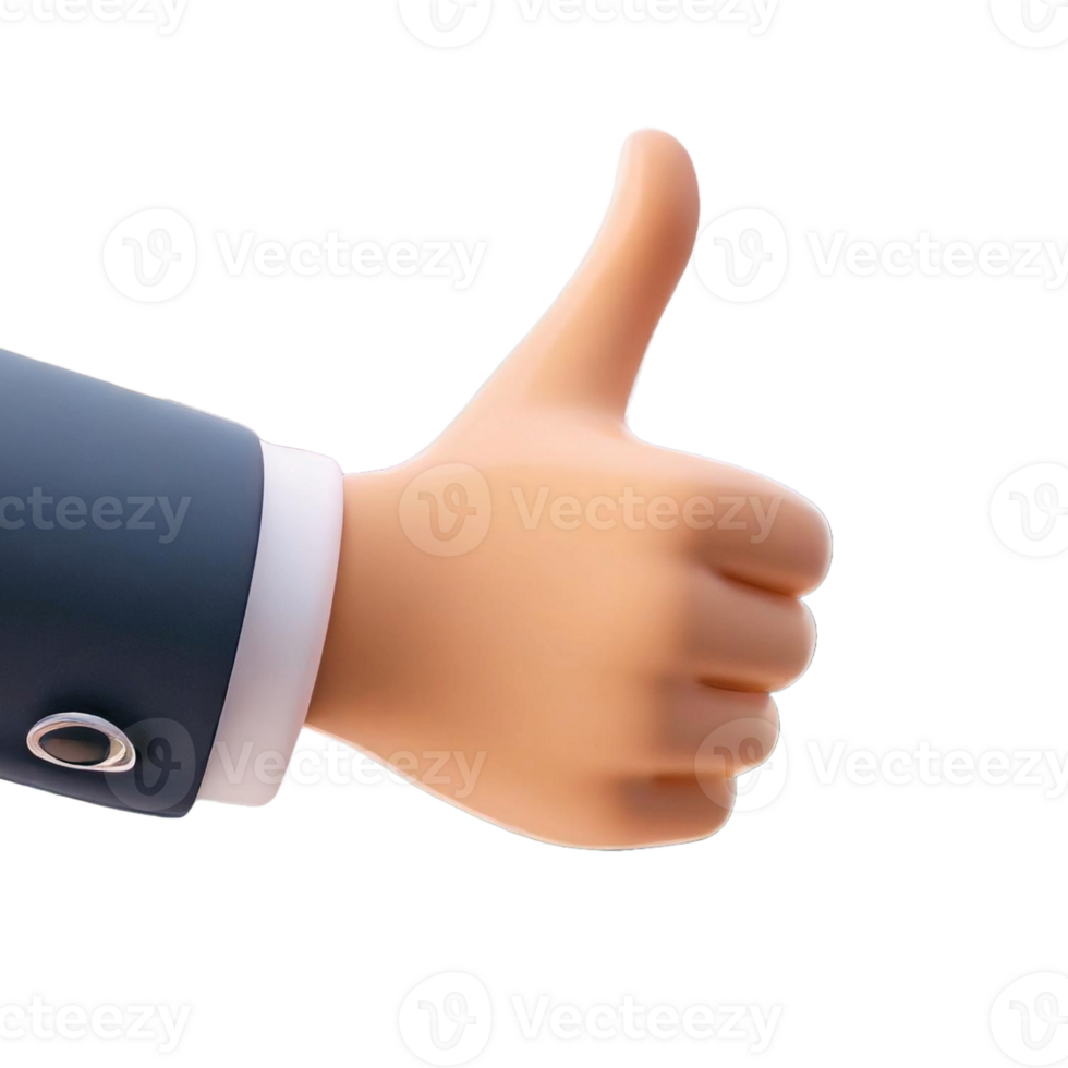 Hand with a thumb up gesture png