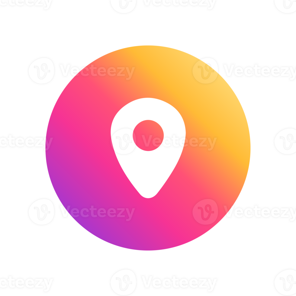 The location icon on a colorful shape flat png