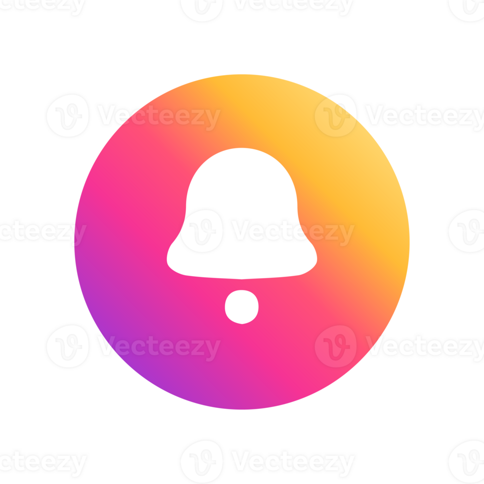 White bell on a colorful circle png