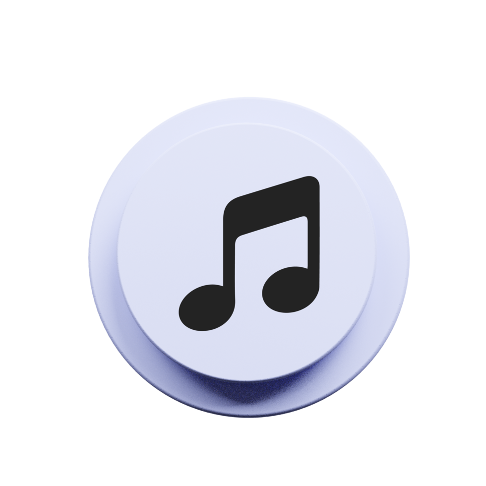 Music note icon on a flat shape png