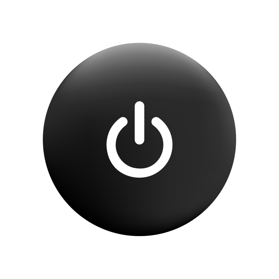 Power button icon on flat shape png
