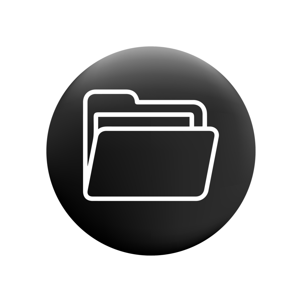 A flat and white icon of a folder png