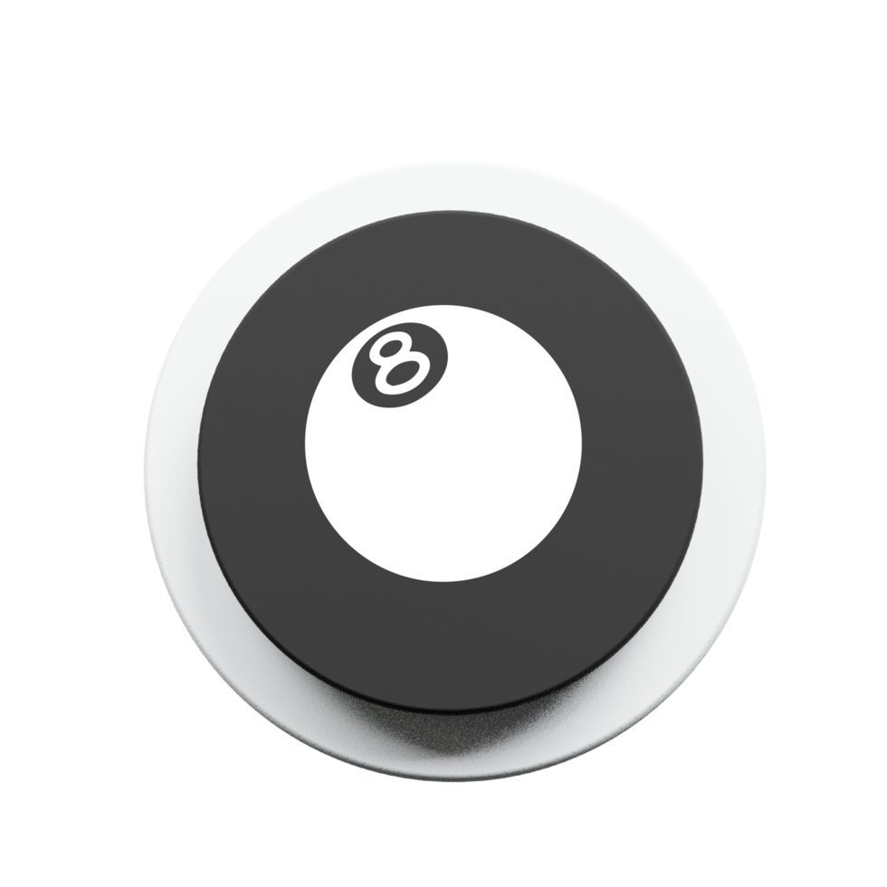 A flat and white button with a white ball on it flat png
