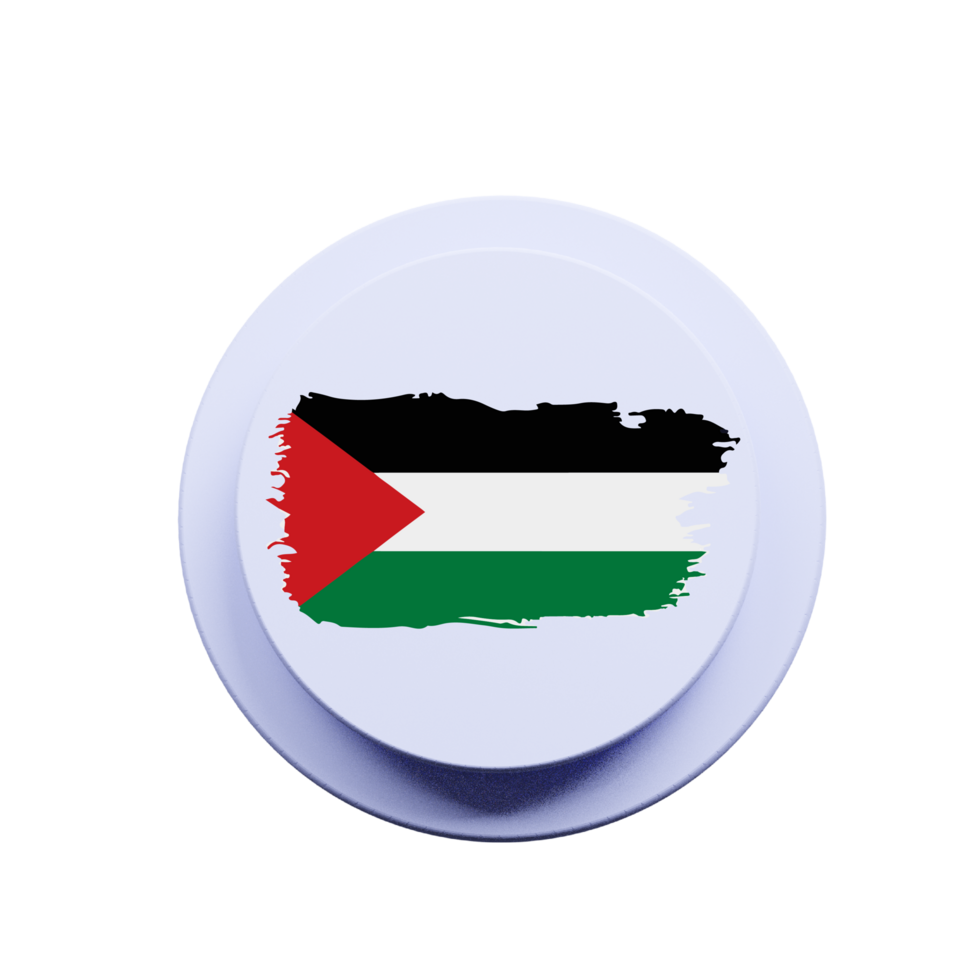 The flag of palestine is shown on a button png