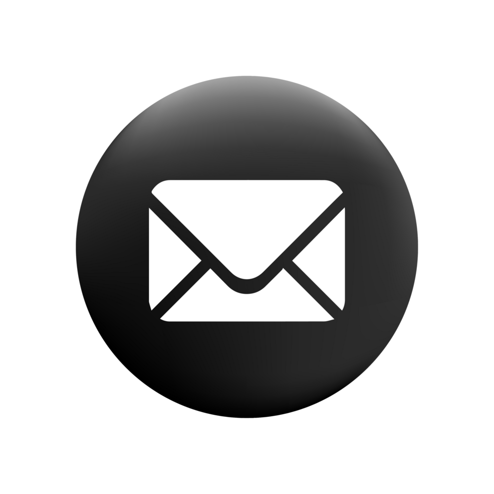 An email icon on a flat button png