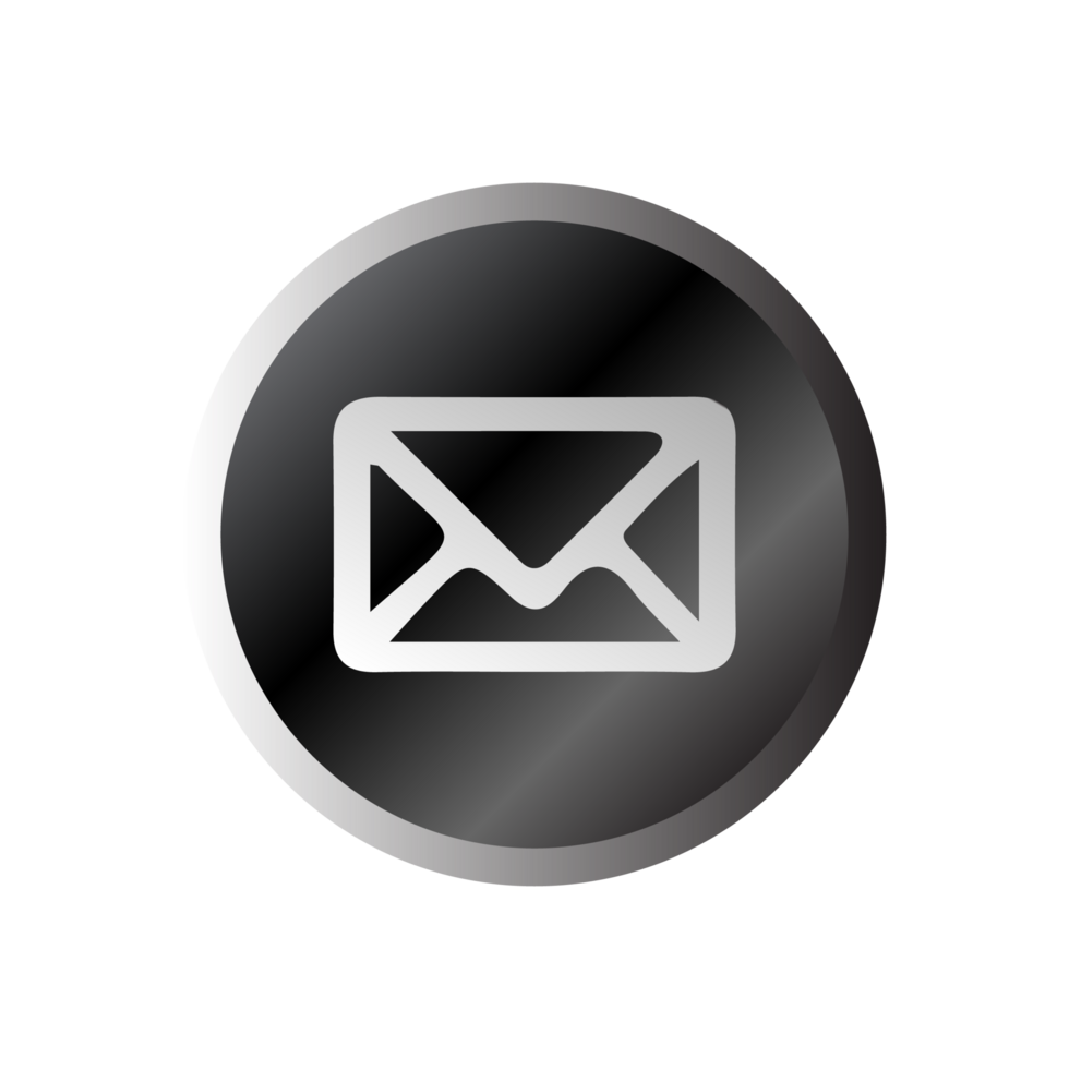 An email icon on a flat shape png