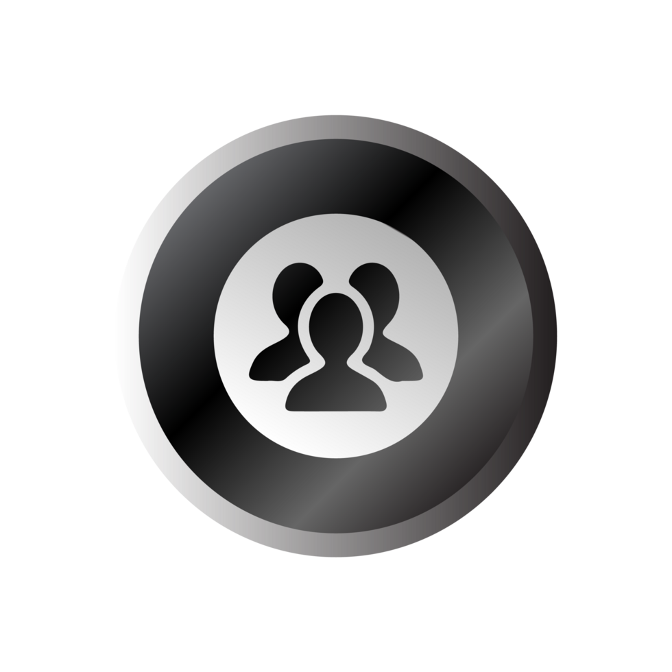 A flat and white icon of people with a circle around them flat png