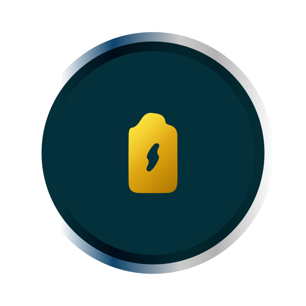 A yellow and flat button with a lightning bolt on it flat png