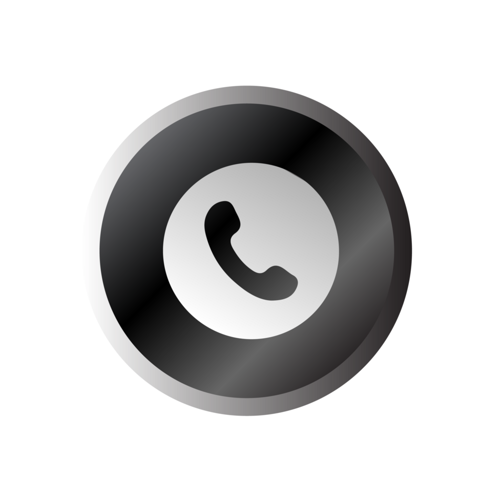 A flat and white phone icon on a flat shape flat png