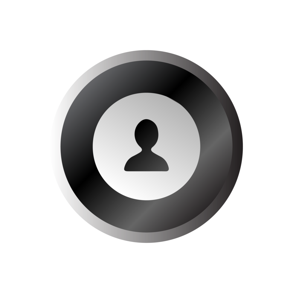 A flat and white icon of a person in a circle png