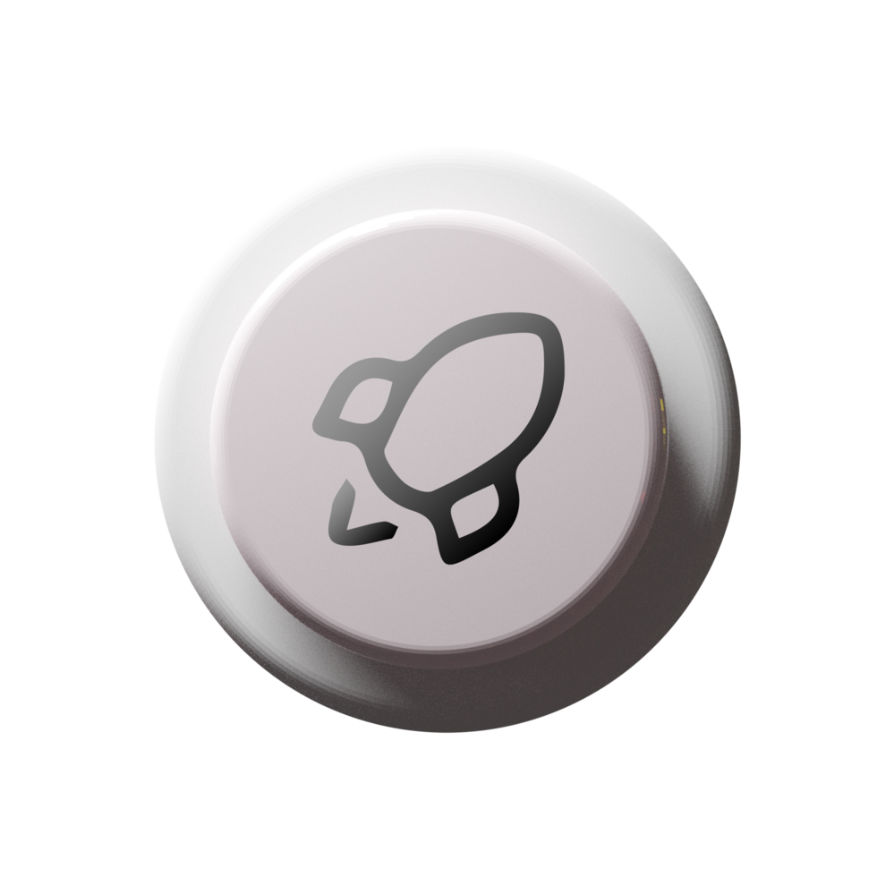 A button with a rocket on it png