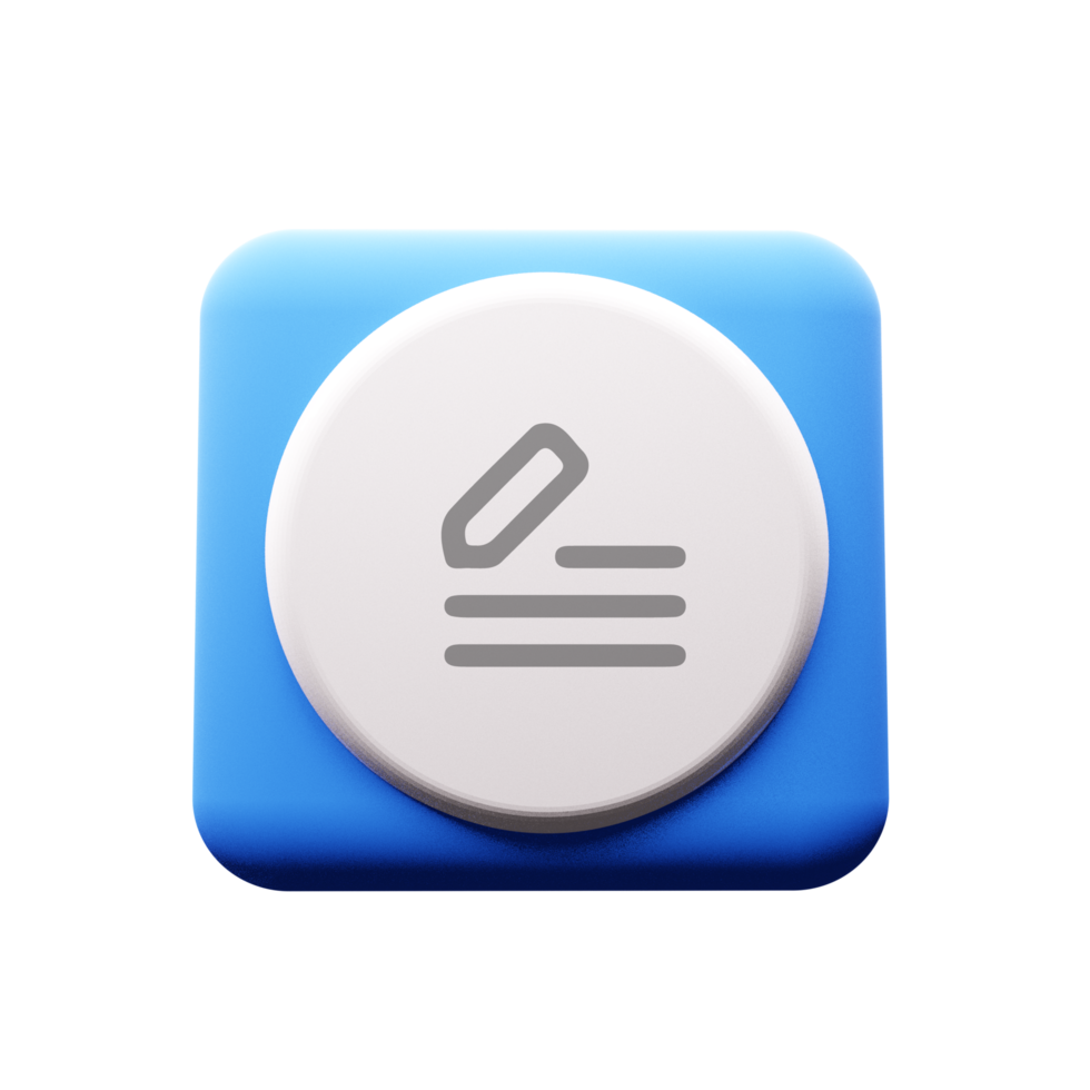 A blue button with a white paper icon flat png