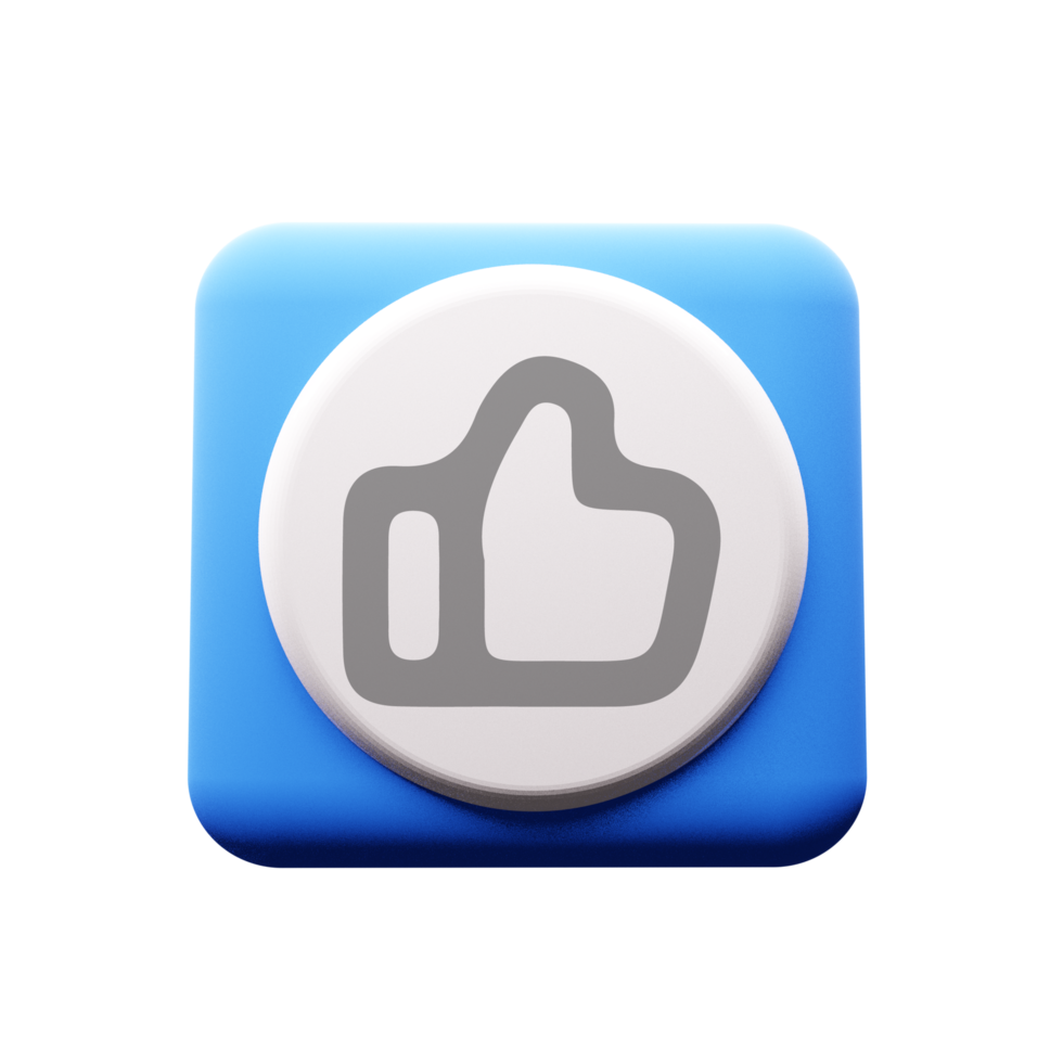 A blue button with a thumb up sign png