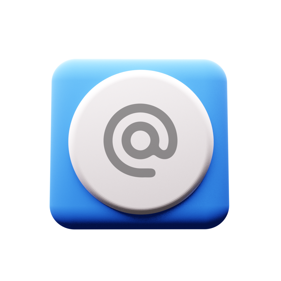 A blue button with an email icon on it flat png