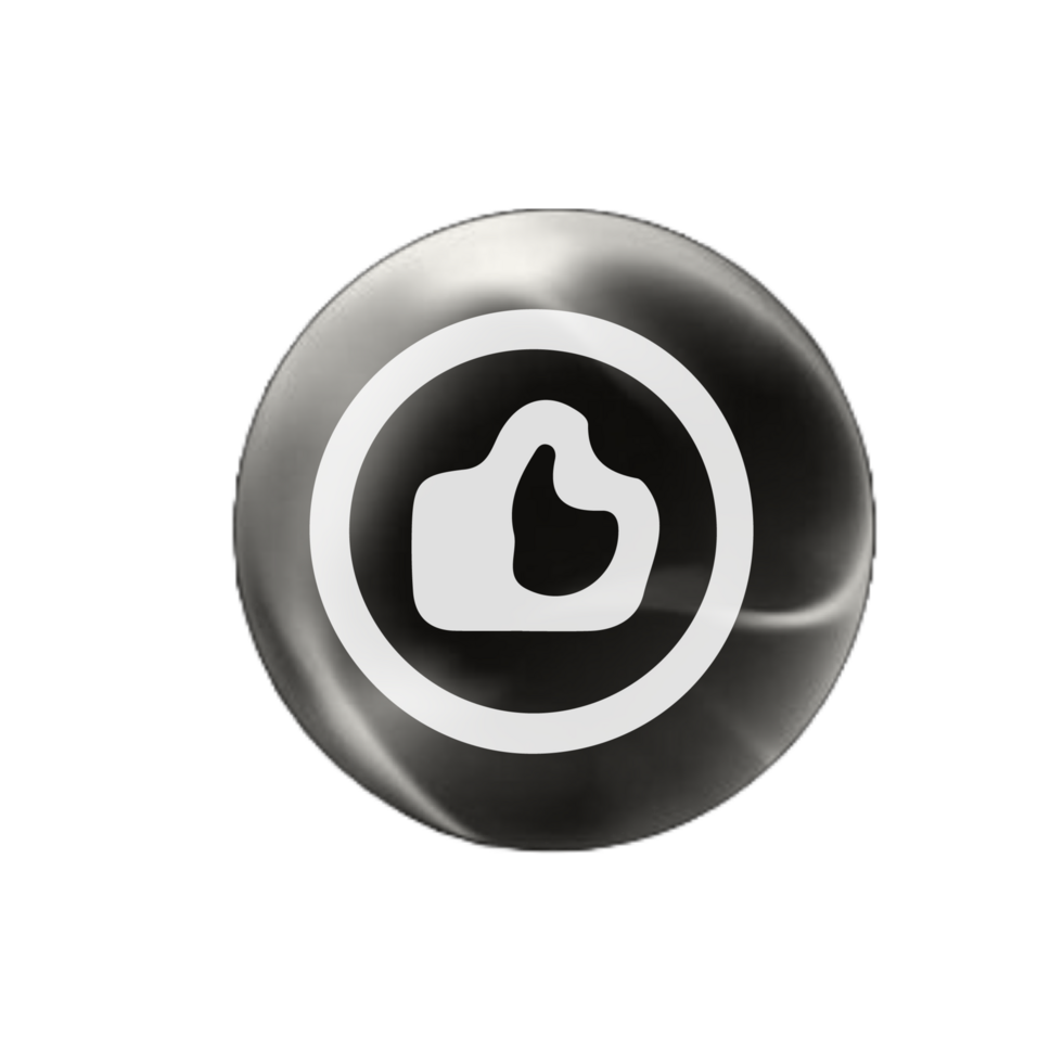 A flat and white image of a thumbs up sign png