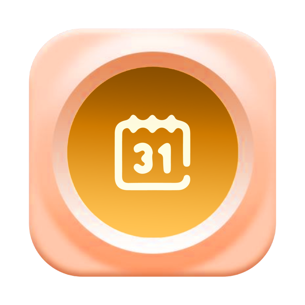 A pink and orange icon with the number 31 png