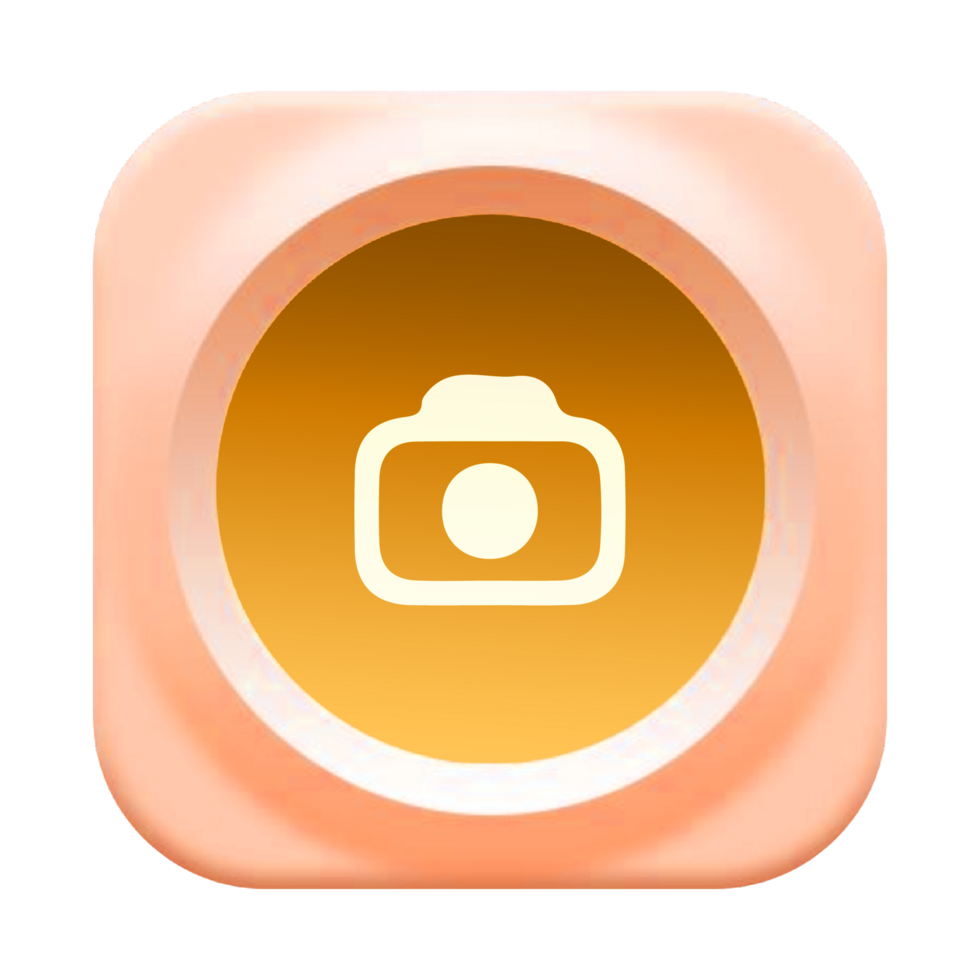 A camera icon on a pink shape png