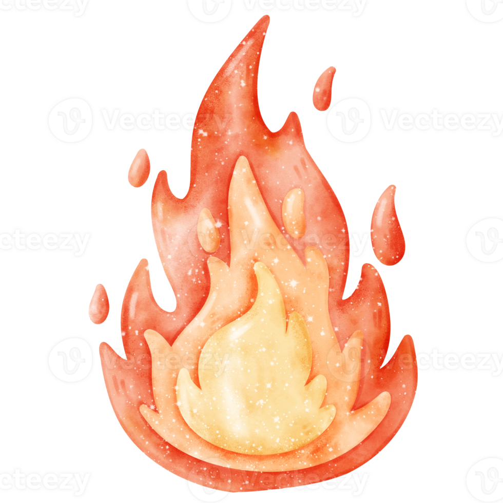 Soft Watercolor Fire Flame png