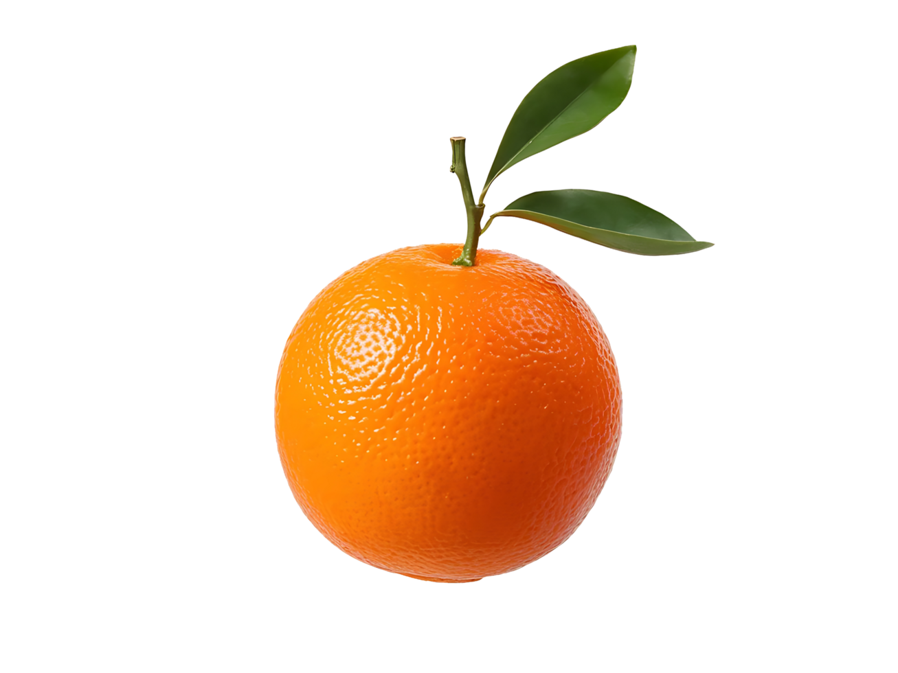 An orange with a leaf on it png