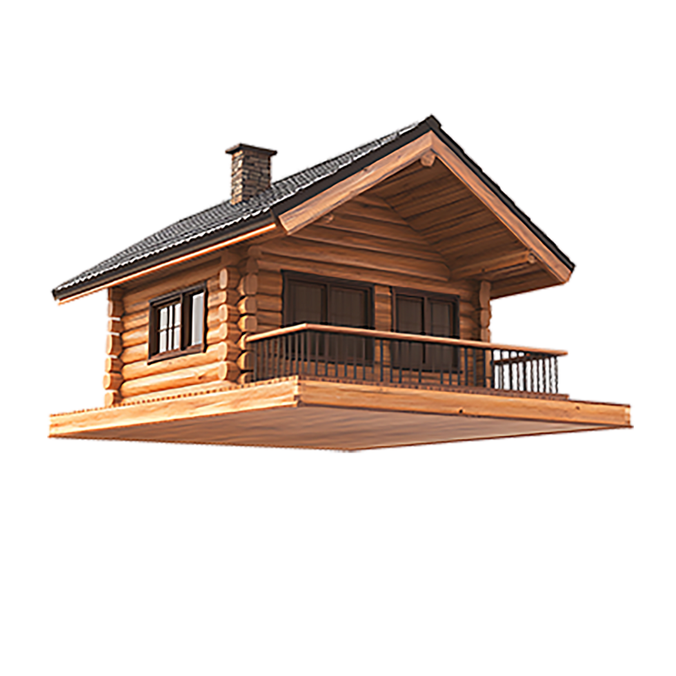 A small wooden house floating in the air png