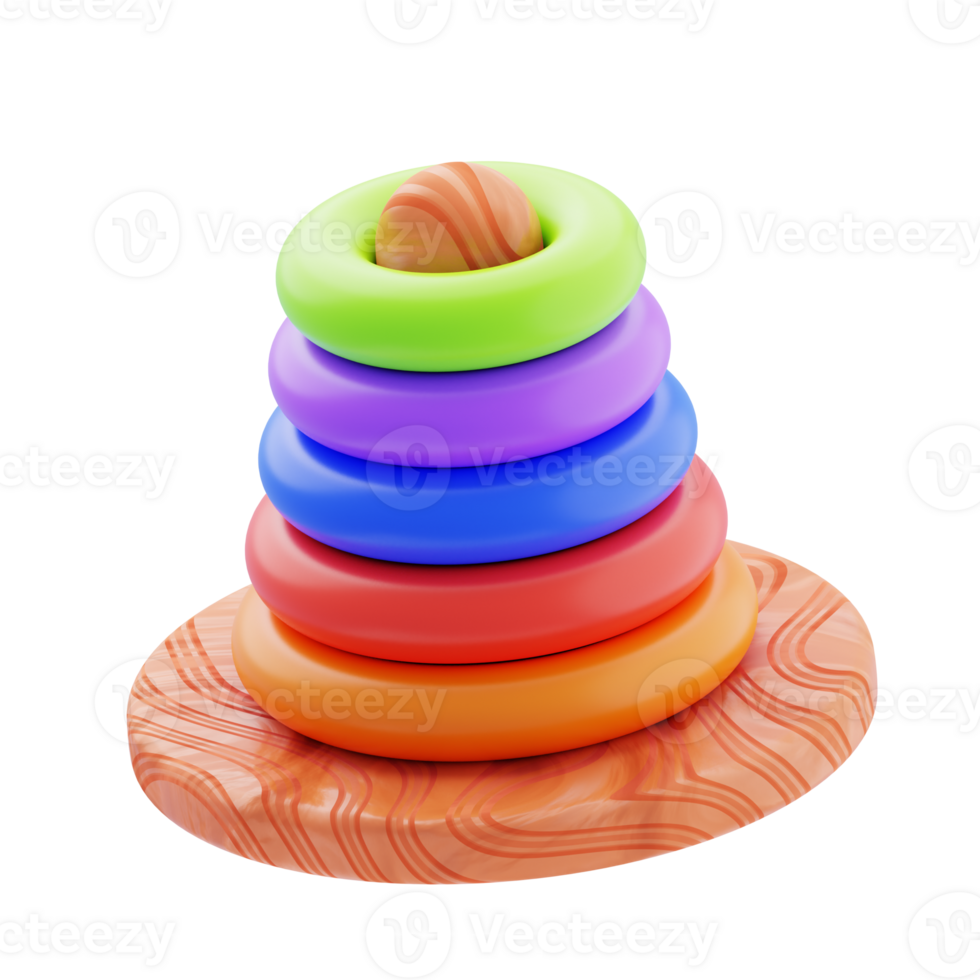 Ring Pyramid Stacking Fun For Kids 3D Icon png