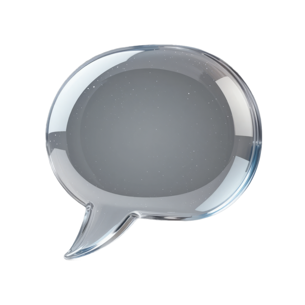 Transparent Speech Bubble 3D Render png