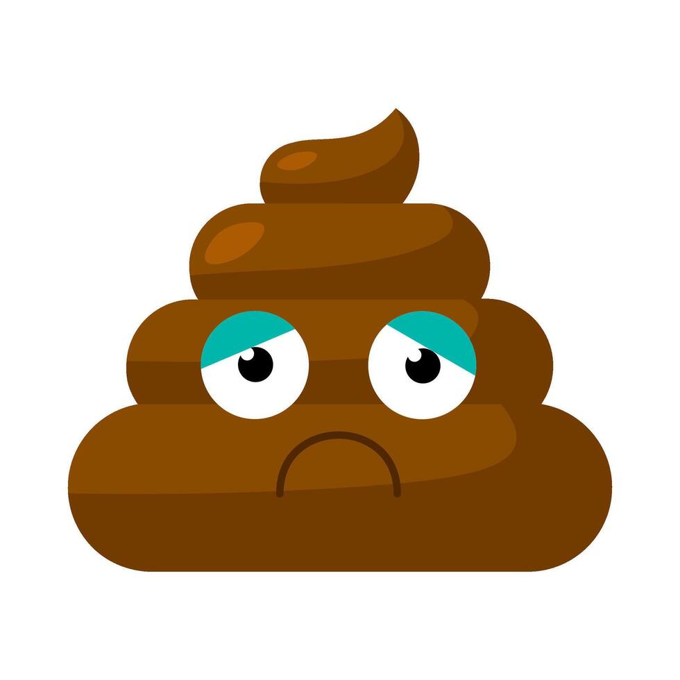 Disappointed Emoji poop With Ready To Cry Face vector