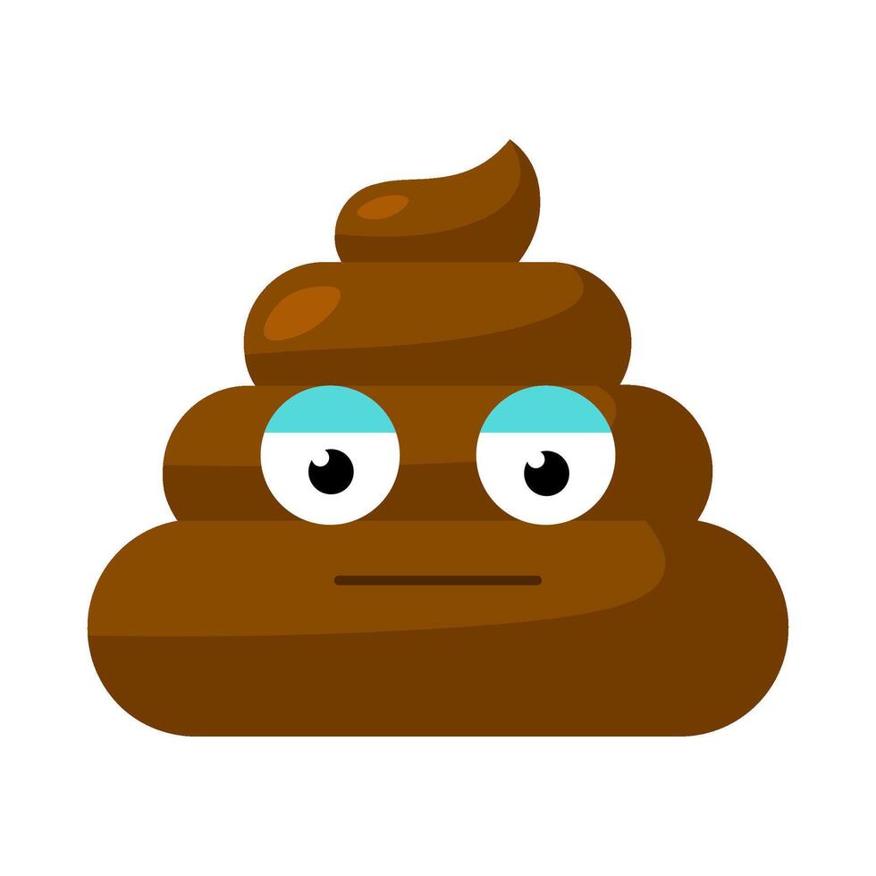 Skeptical Emoji poop Distrustful Expression Face vector
