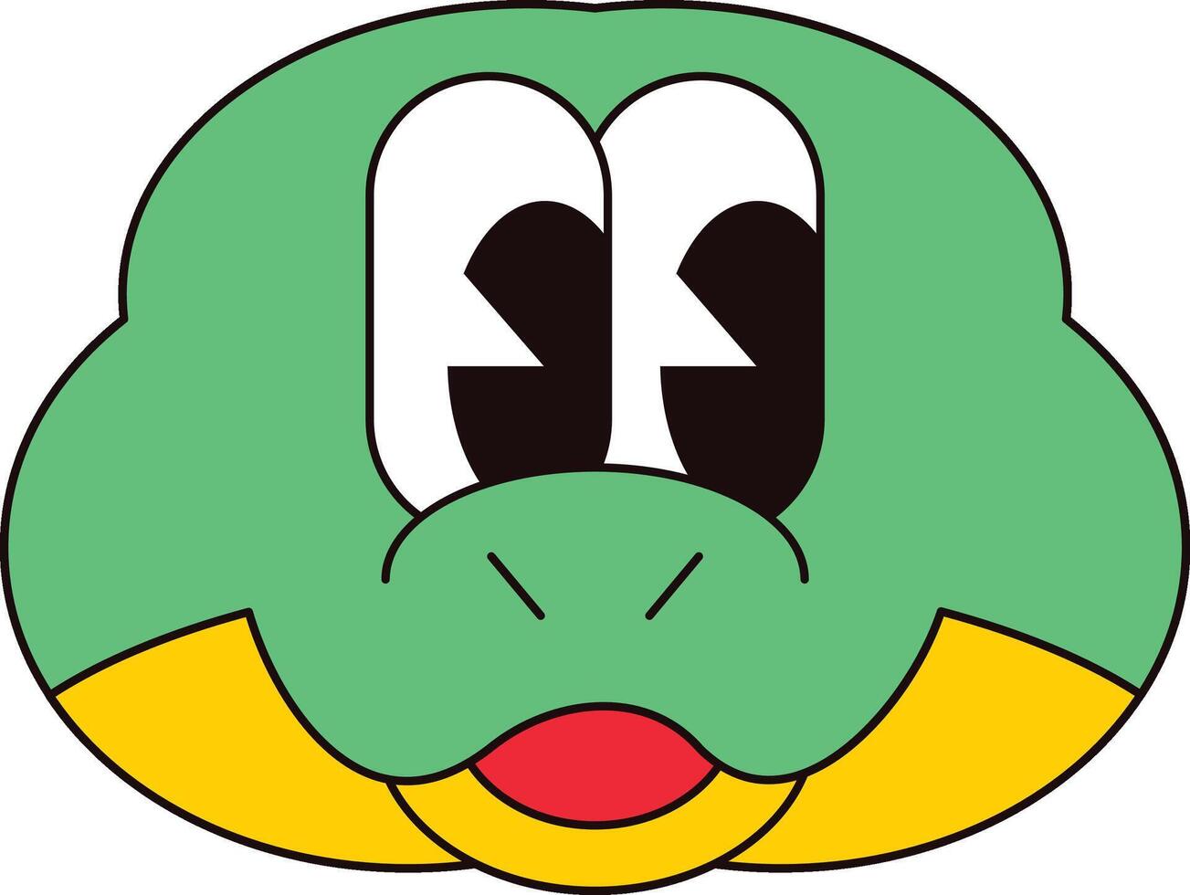 Smile Snake Mouth Open Surprise Retro Y2k Sticker vector