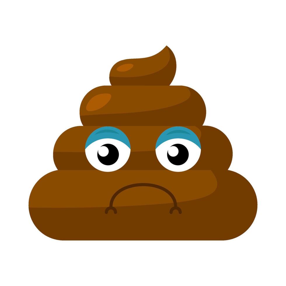 Sad Emoji poop With Upset Look vector