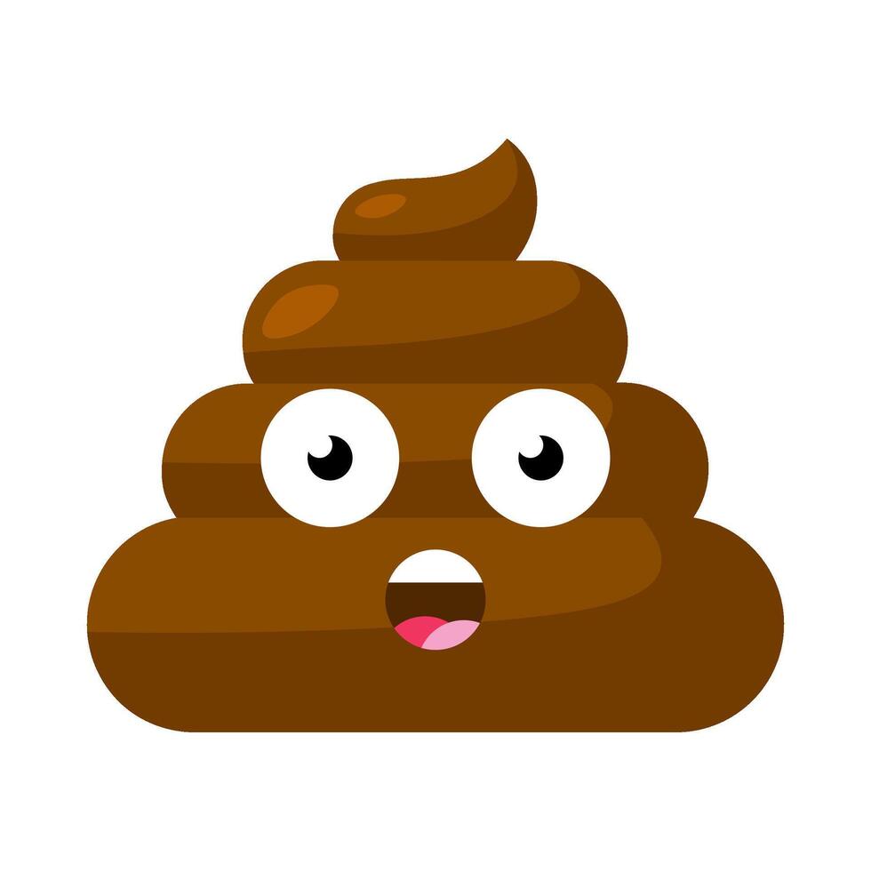 Dumbfounded Emoji poop Mouth Open In Amazement vector