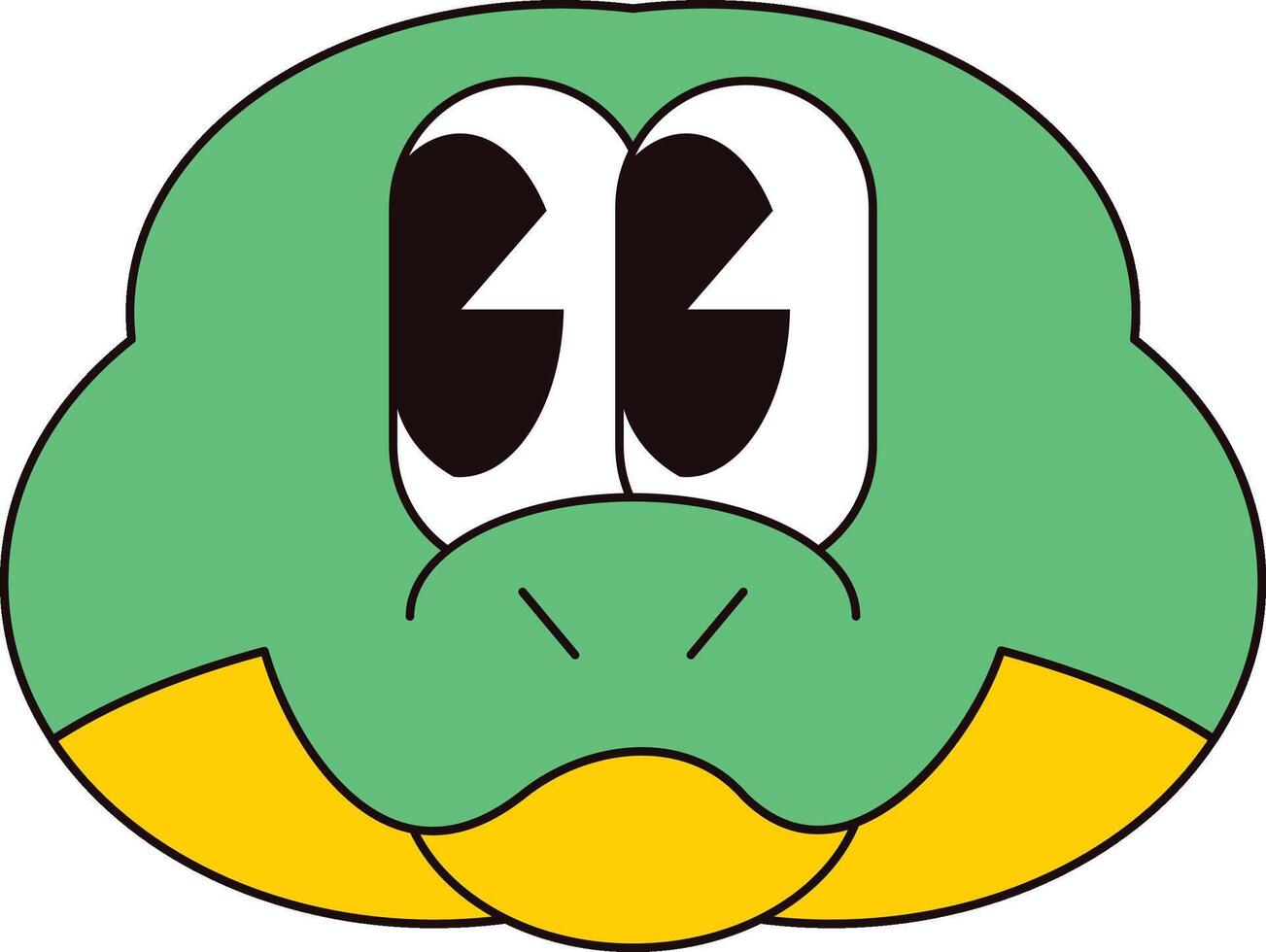 Green Happy Snake Smiling Head Retro Y2k Sticker vector