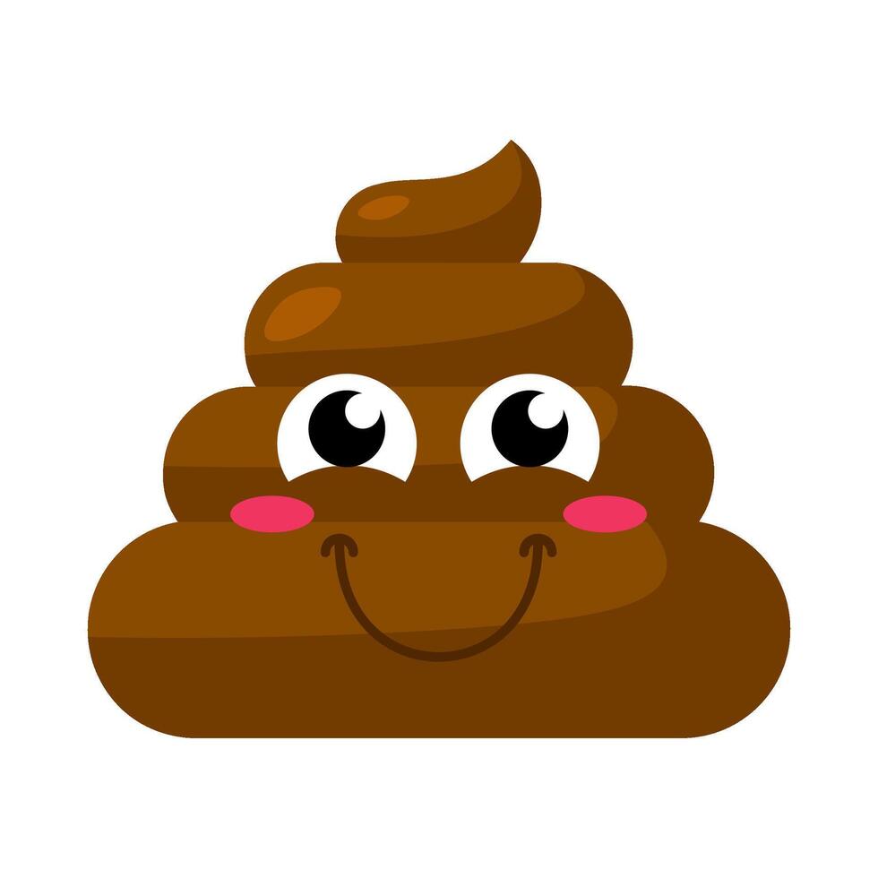 Shy Embarrassed Emoji poop With Big Smile vector