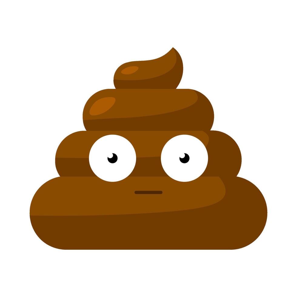 Amazed Surprised Emoji poop Bulging Round Eyes vector