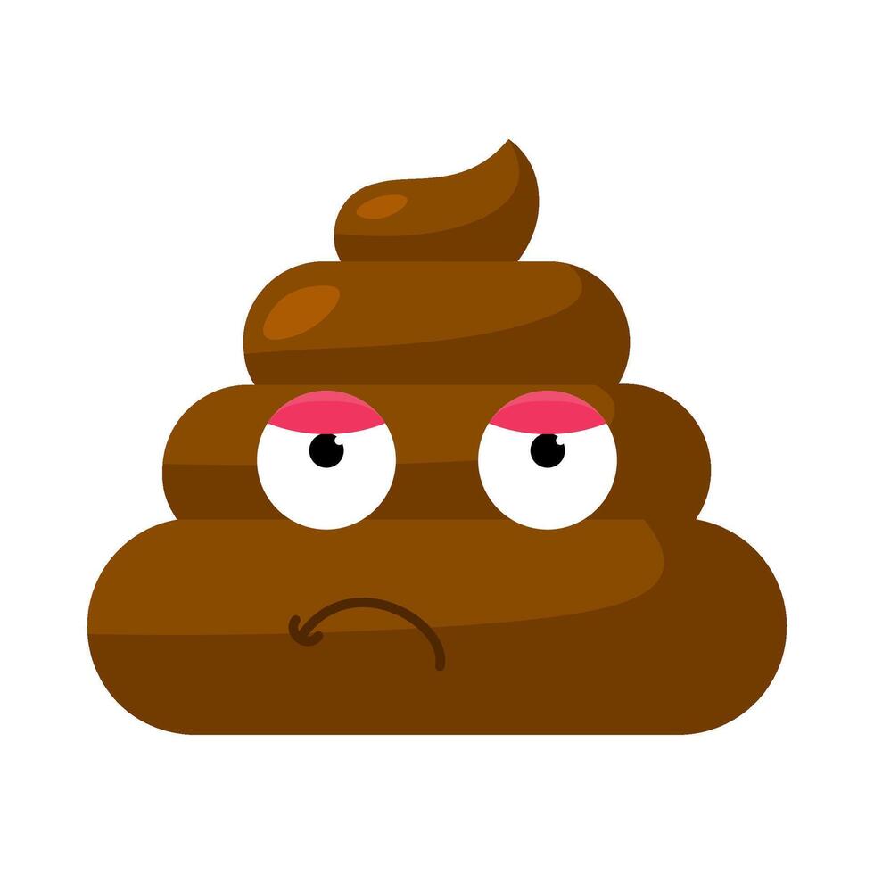 Dissatisfied Emoji poop With Doubtful Smirk vector