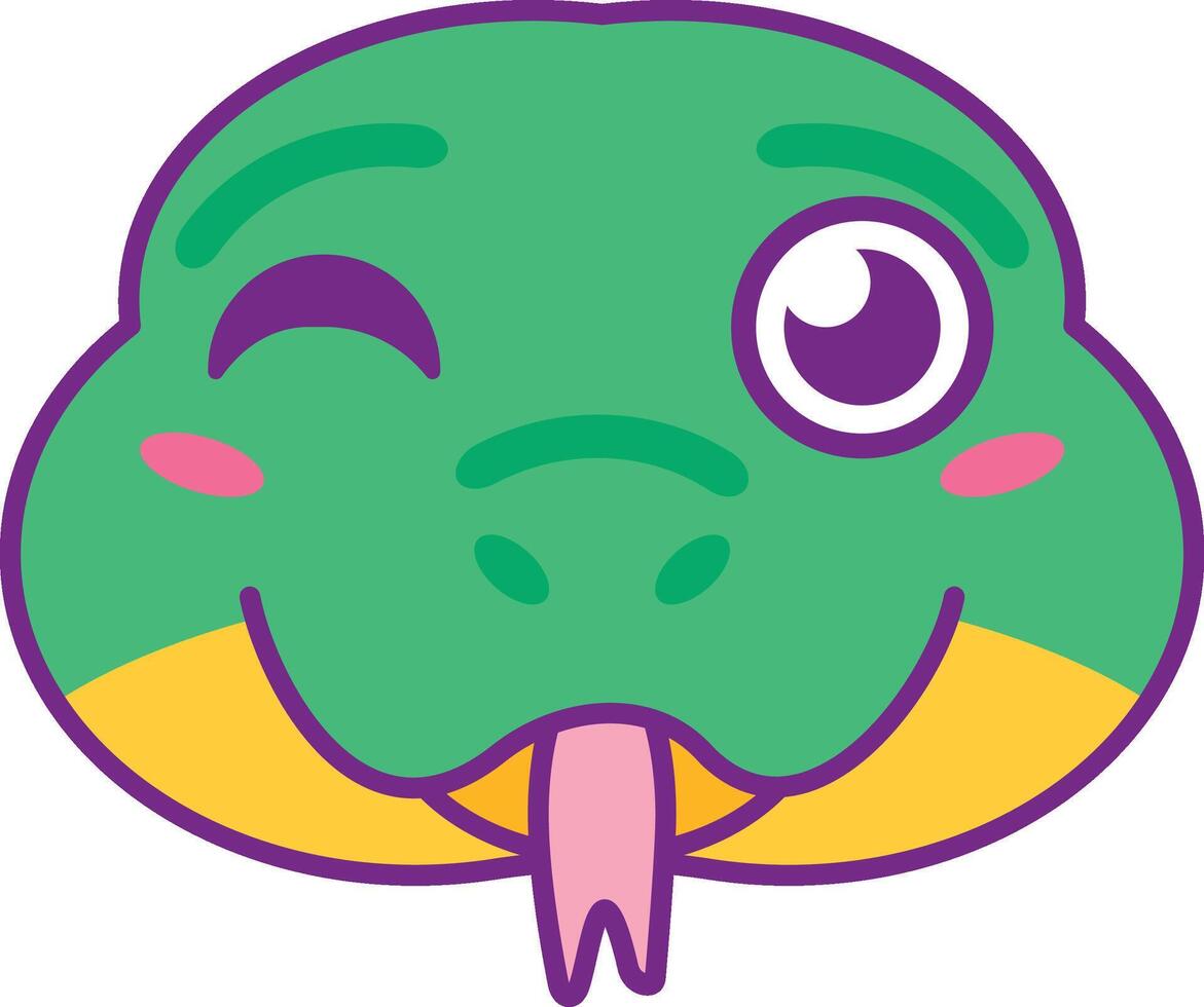 Snake Head Tongue Sticking Out Winks Playfully Eye vector