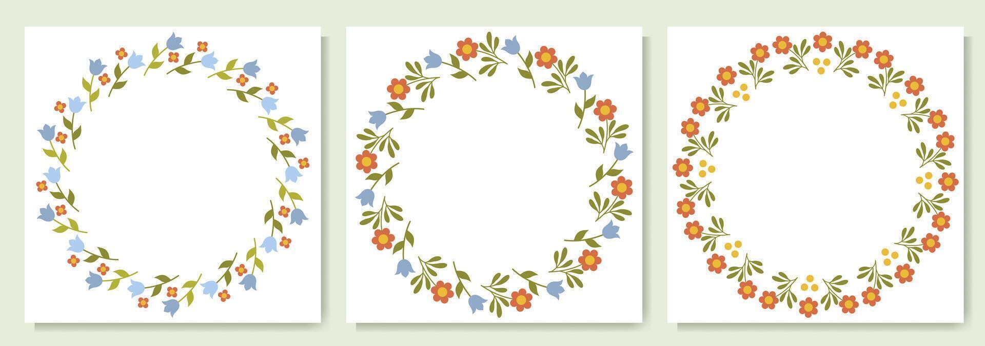 Spring wreath set vector