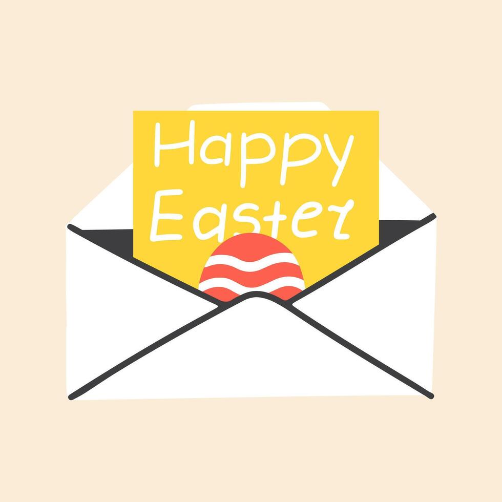 Envelope with a greeting card inside for Happy Easter vector