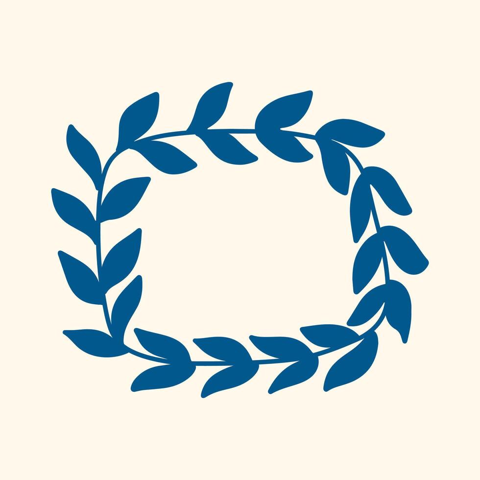 Frame made of leaves. Decorative hand-drawn design element vector