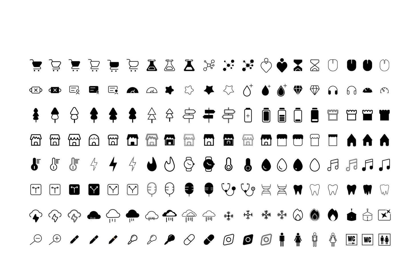 A set of icons that are arranged in a circle vector