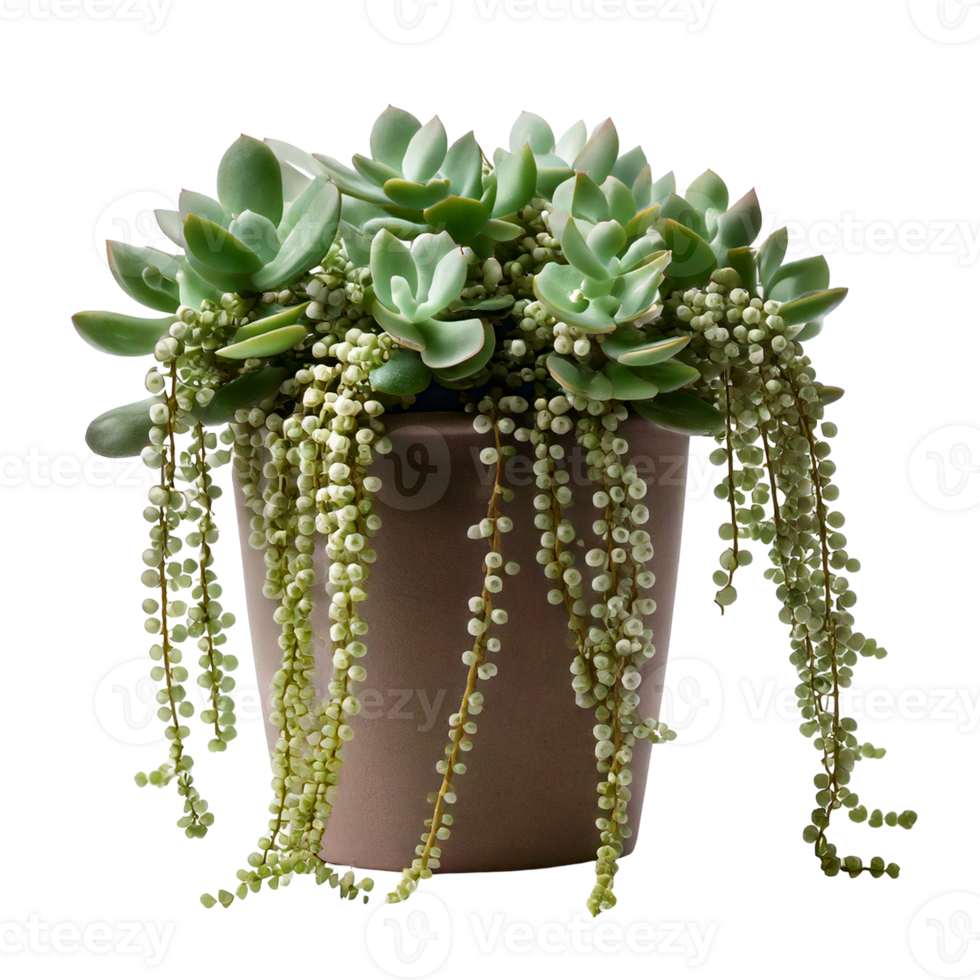 A string of pearls succulent with cascading bead-like leave png