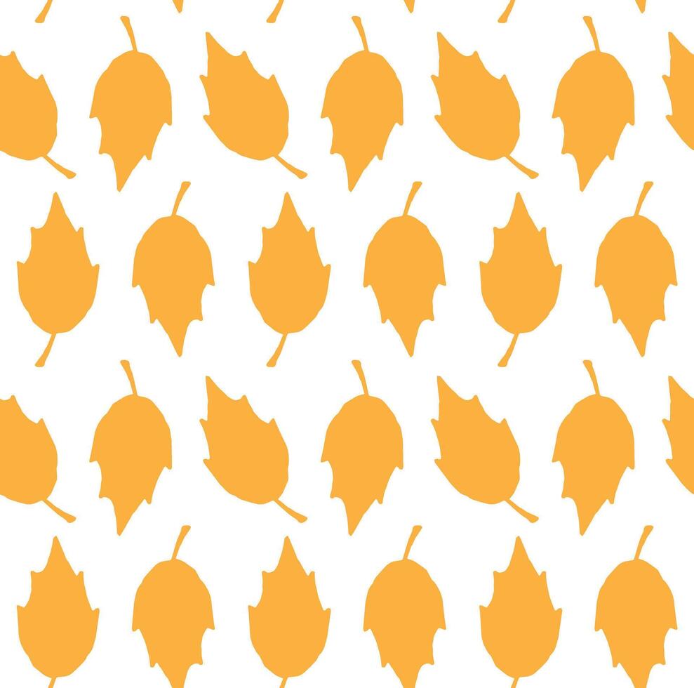 Seamless pattern of hand drawn doodle sketch orange autumn leaves isolated vector