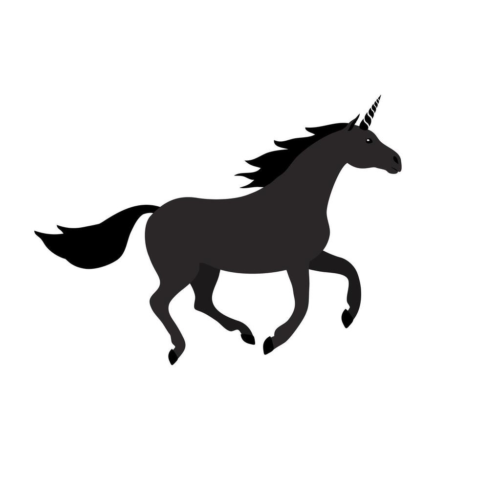 Flat unicorn silhouette isolated on white background vector