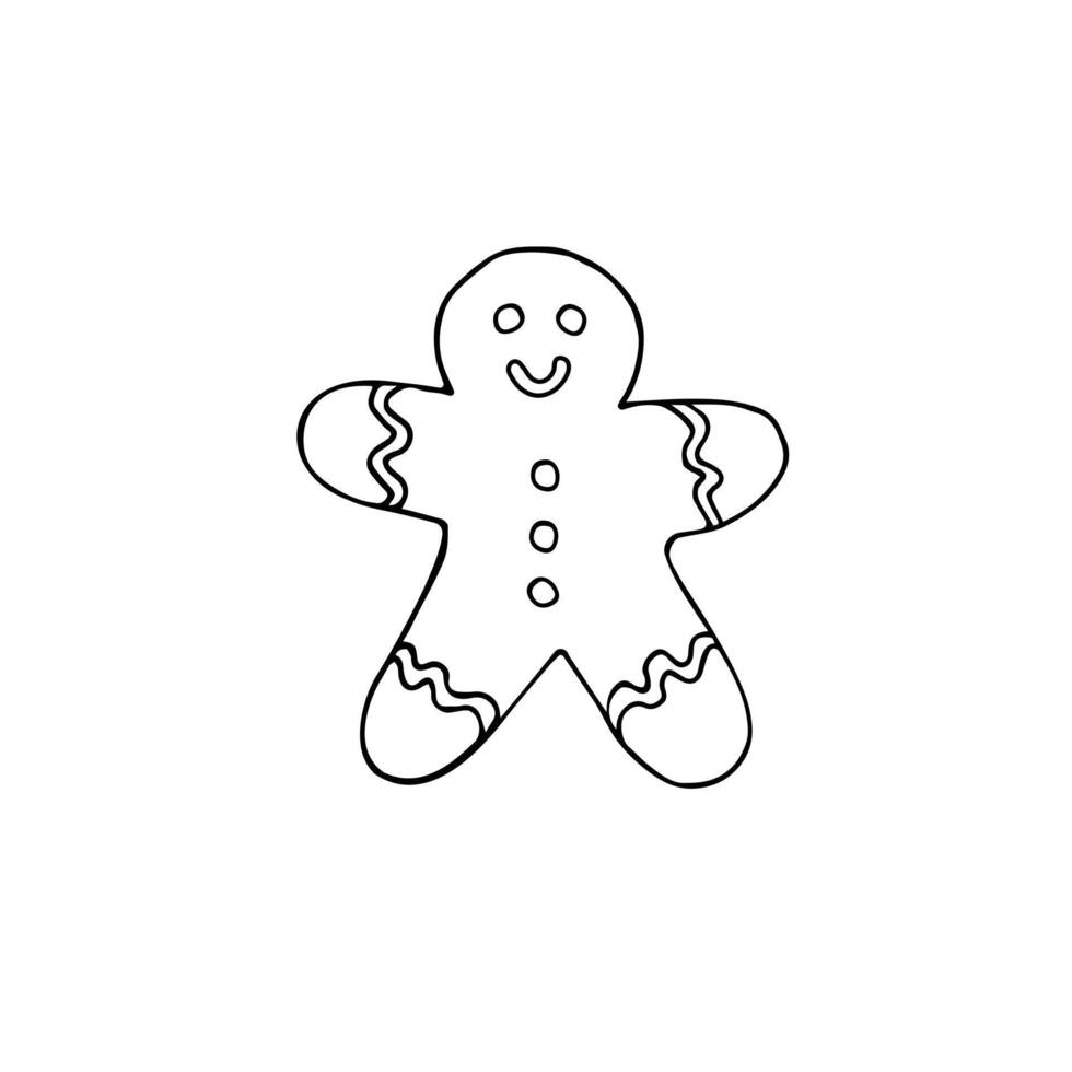 Hand drawn doodle sketch ginger cookie vector