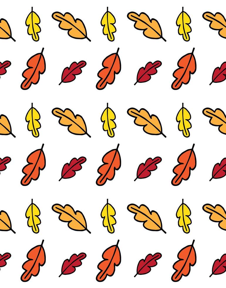 Seamless pattern of hand drawn doodle sketch oak leaf isolated on white background vector