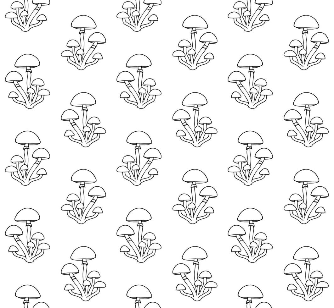 Seamless pattern of hand drawn sketch honey mushroom isolated on white background vector