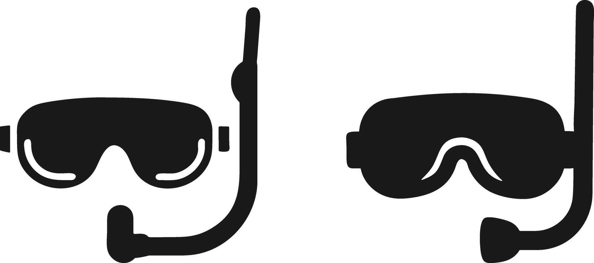 Diver Goggles Silhouette. Scuba Goggles Silhouette Icon. Diving Mask Silhouette . Swim Goggles Silhouette Clipart. vector