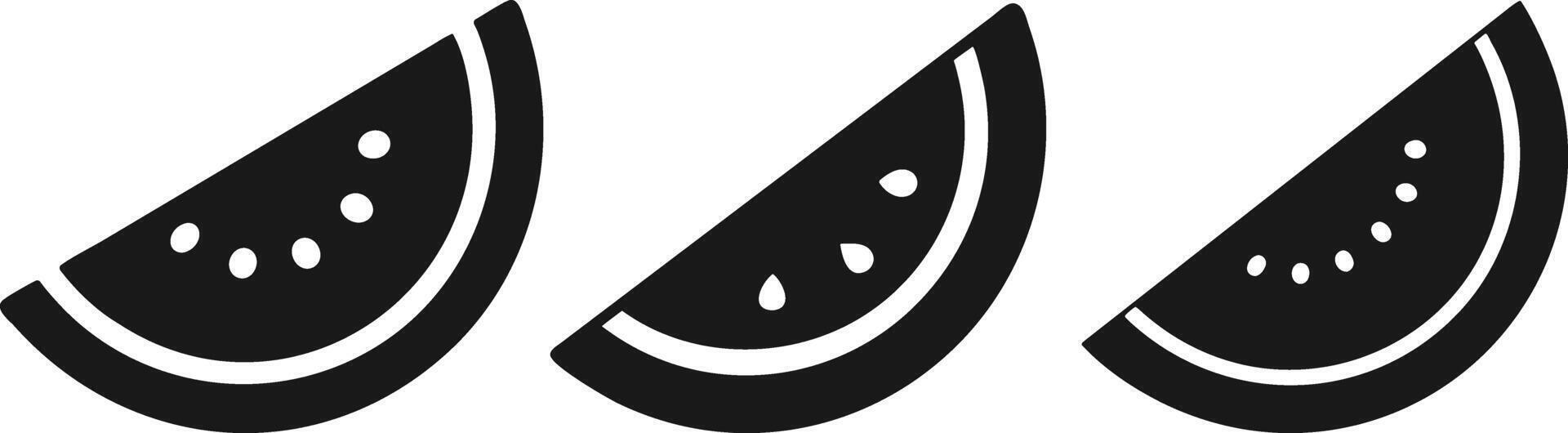 Silhouette Set of Watermelon Slices. Watermelon Slice Silhouette. Summer Fruit . Watermelon Slice. vector