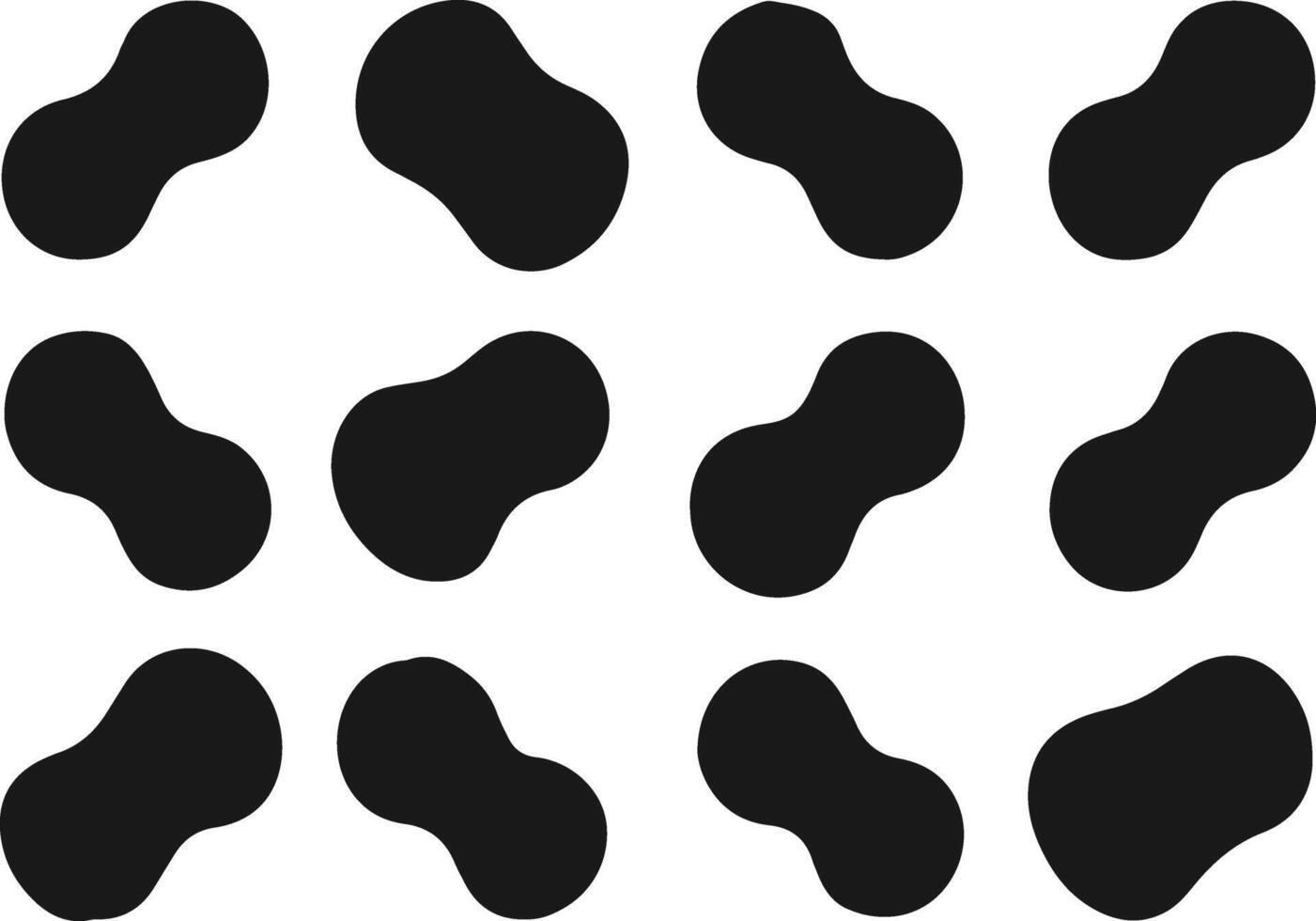 Collection of Black Blob Shapes. vector
